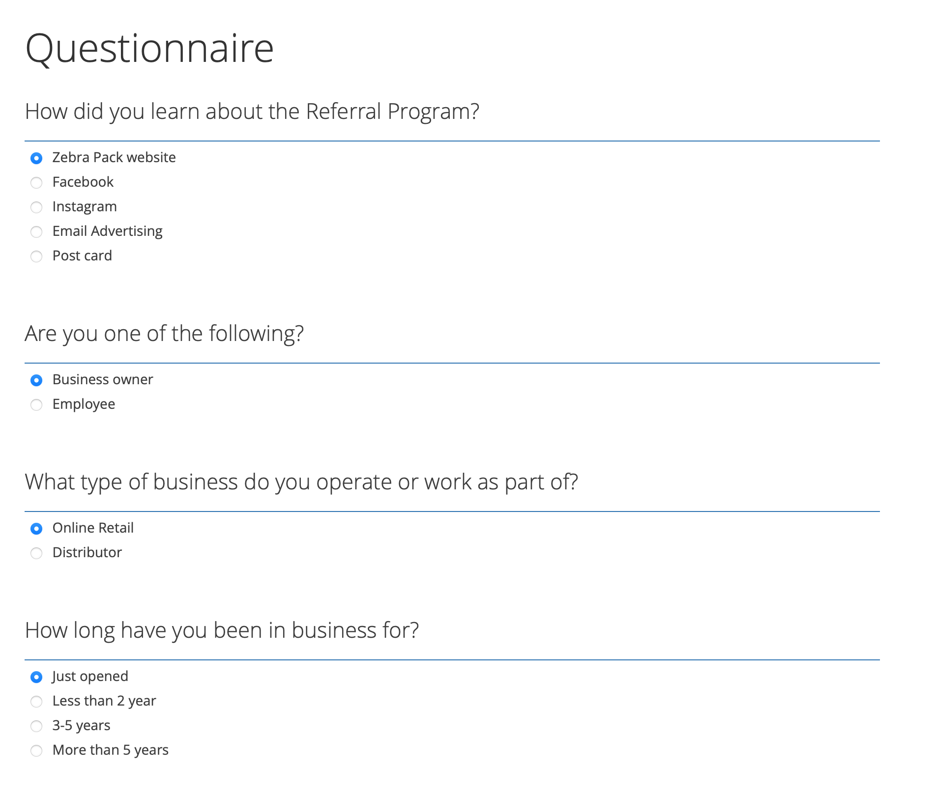 questionnaire